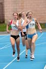 Steph Twell and Laura Whittle lead the 1500 metres at the Scottish Championships, Scotstoun  Stadium, Glasgow.
